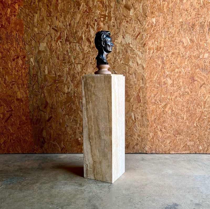 Vintage Post Modern Travertine Pedestal gallery