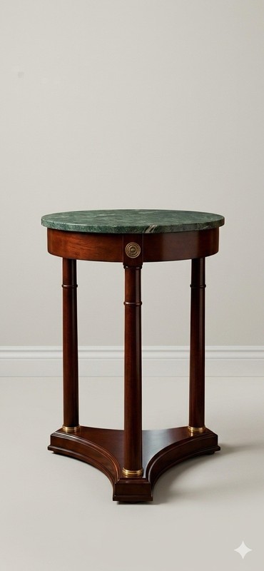Bombay Co French Empire Neoclassical Style Mahogany Marble Side Table gallery