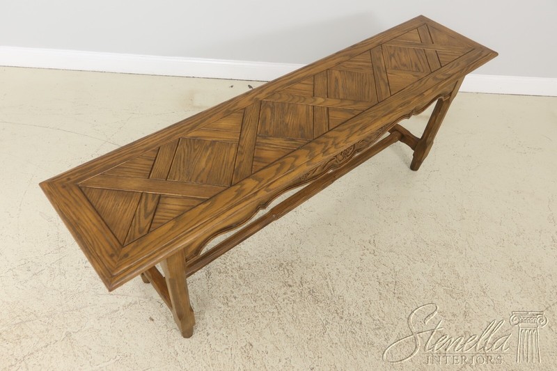 55522EC: ROM WEBER Viking Oak Carved Console Sofa Table gallery