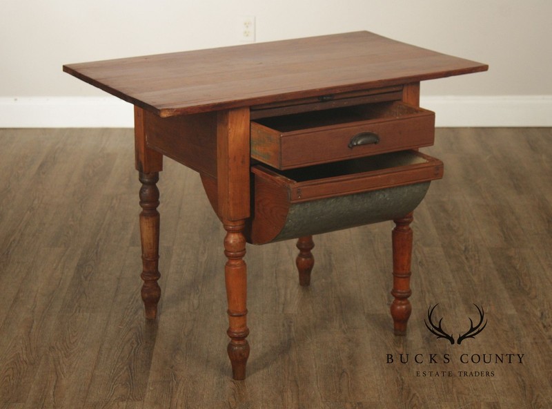 Antique American Primitive Pine Dough Table gallery