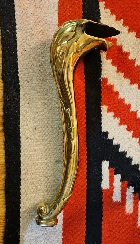 Solid Brass ONE Leg For Glass Top Coffee Table Curved Leaf gallery