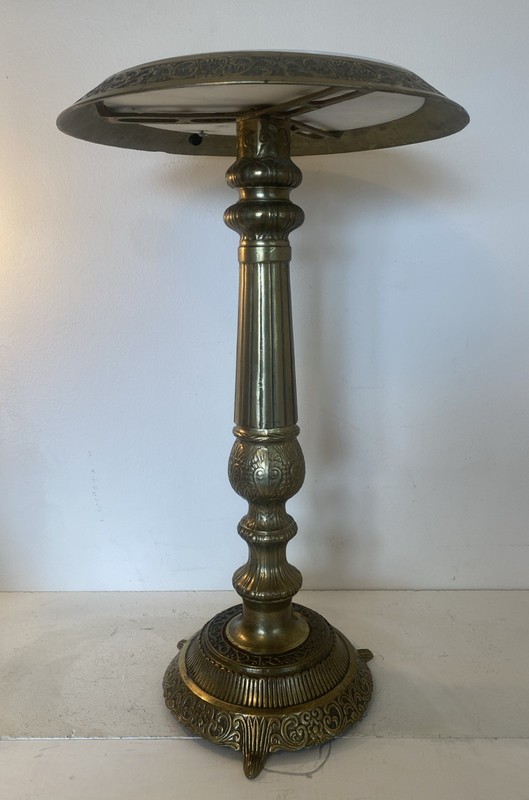 24 Inch Tall Brass coffee table stand with marble top gallery