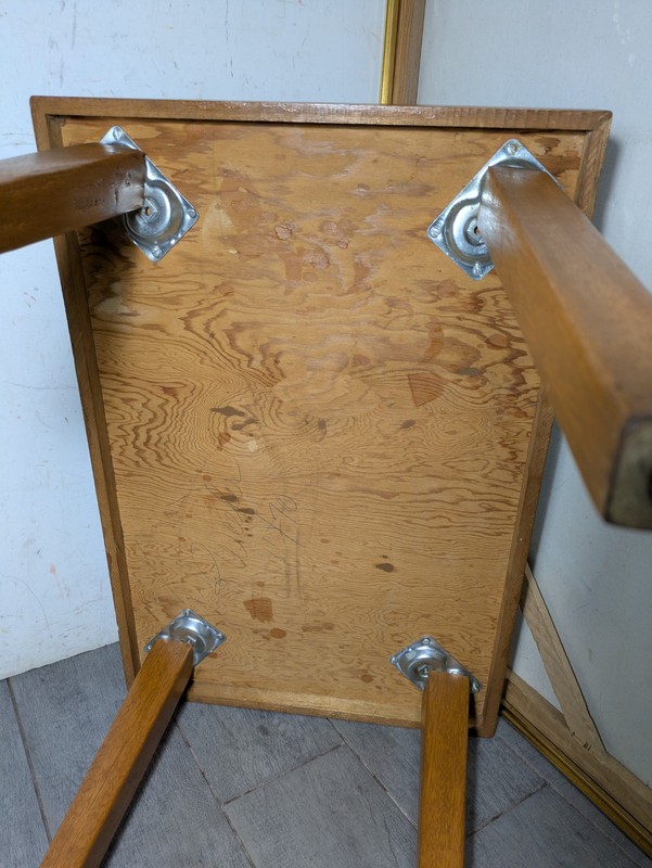 Vintage Mid Century Danish Modern Tile Top Teak Wood Side Table V24 gallery