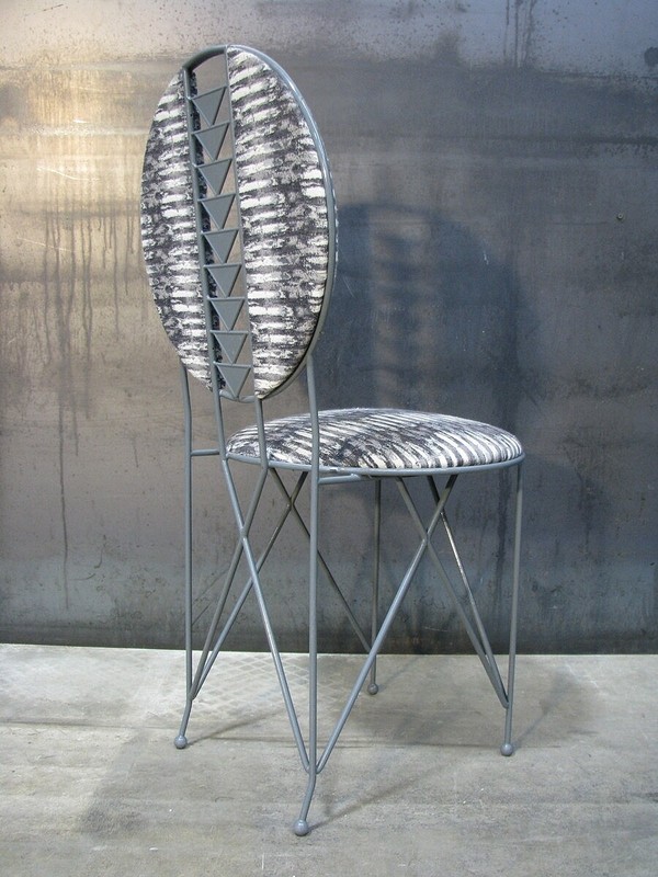 Frank Lloyd Wright Midway Enameled Grey Steel Table & 4 Chairs by Cassina gallery