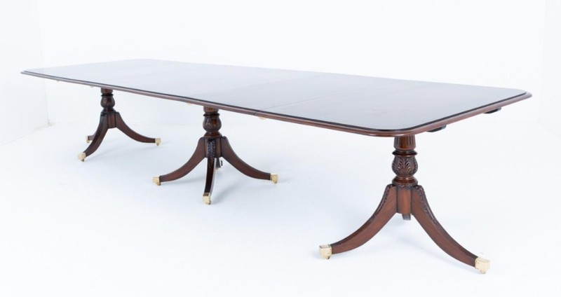 Regency Dining Table Pedestal Extending 20 Seater Mahogany gallery