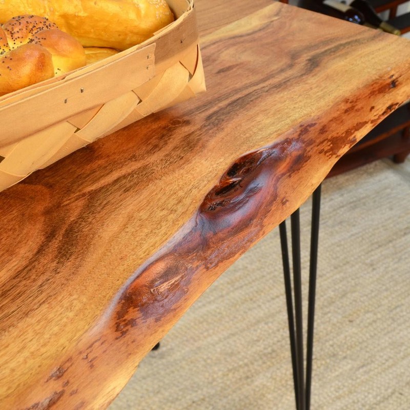 Seti Live Edge Bar Table - Natural Top - Black Base gallery