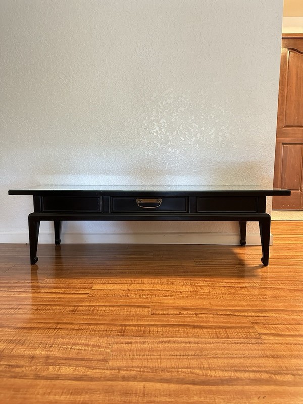 1970s Vintage American of Martinsville Ming Style Coffee Table in Black Lacquer