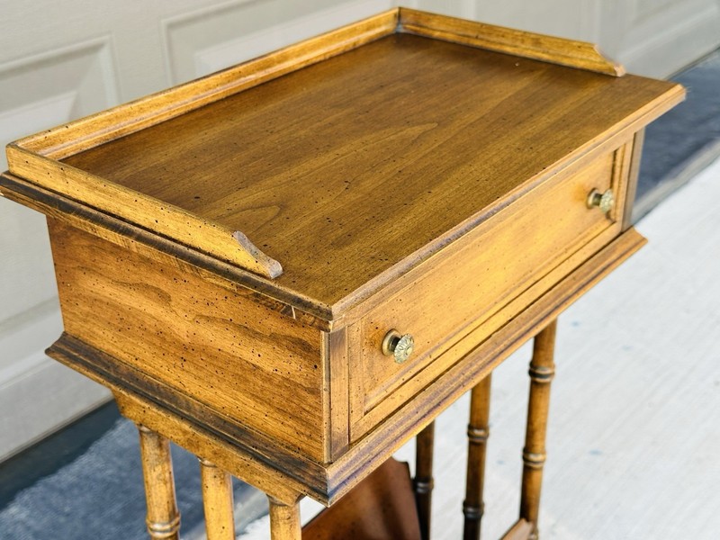 Beautiful Vintage Mid Century Modern Brandt End Side Table with Magazine Rack! gallery
