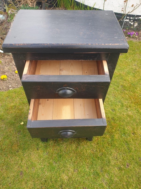 Vintage Solid pine 2 draw one cupboard chest £239 Delivery Included gallery