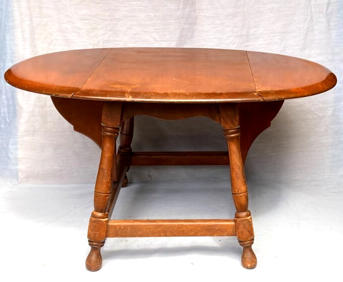Vintage Mid Century Maple Wood Coffee Table Drop Leaf Side Table – Rare!!