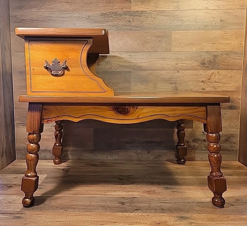 PAIR (2) Mid-Century Wood Step End Tables. Excellent Condition. gallery