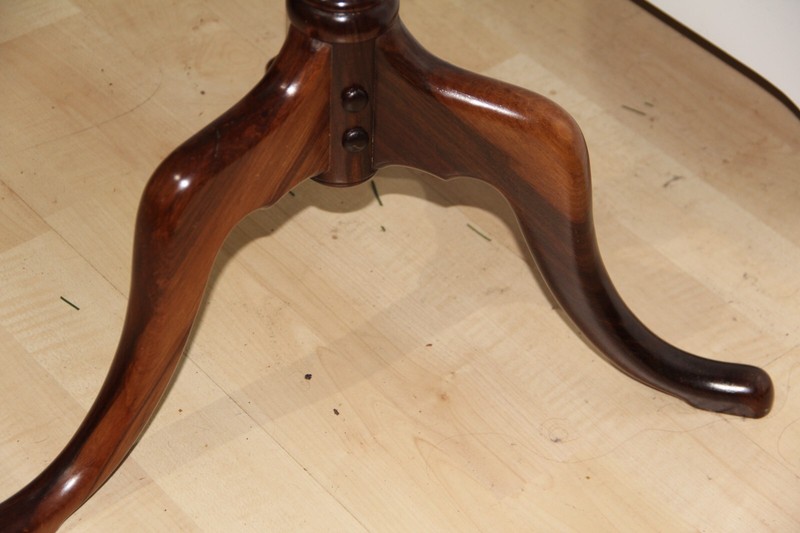 Quality Rosewood Coromandel Round Side Tripod Table, Occasional Table, gallery