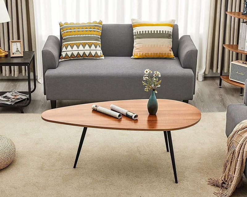 Elegant Mid-Century Modern Coffee Table - Walnut Oak, Compact & Unique Design gallery