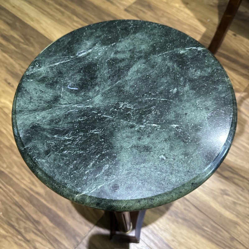 Bombay Co? French Empire Neoclassical Style Mahogany Marble Side Table 22” Read gallery