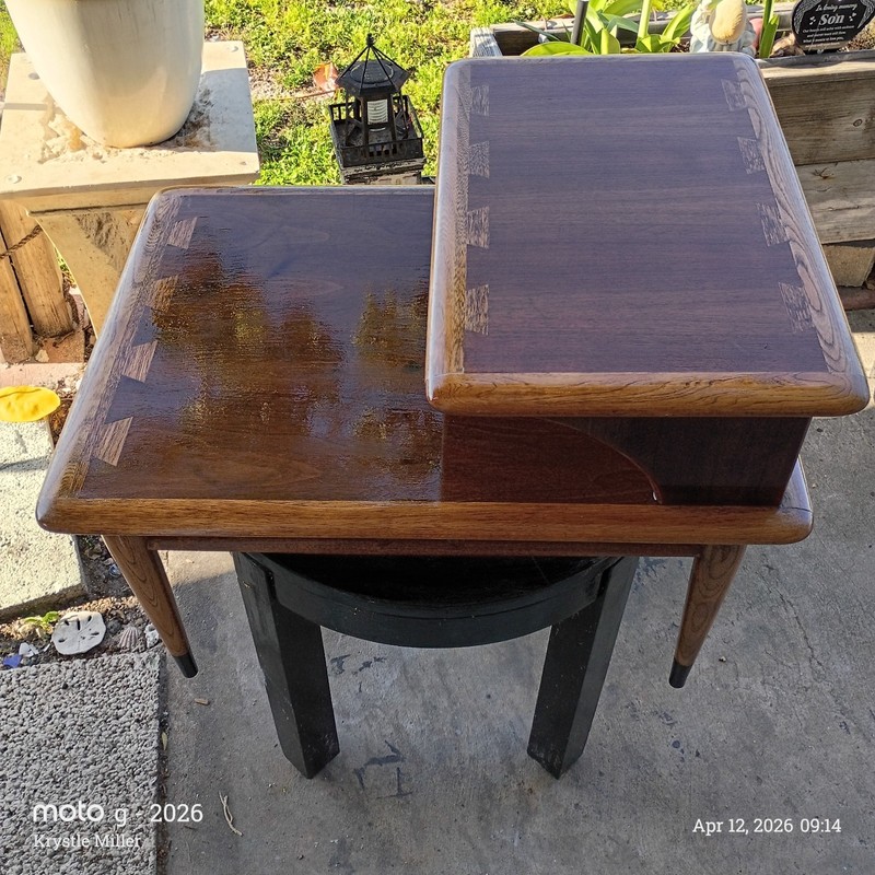 Antique Lane Ash And Walnut Two Tier Dovetail Side Table gallery