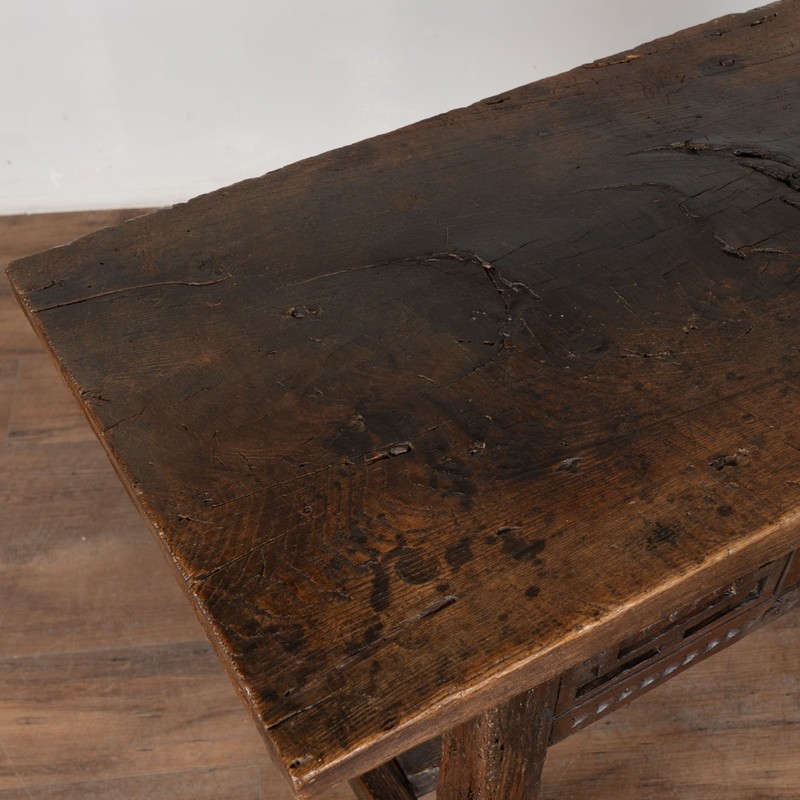 18th Century Rustic Portuguese Chestnut Console Table with Single Drawer gallery