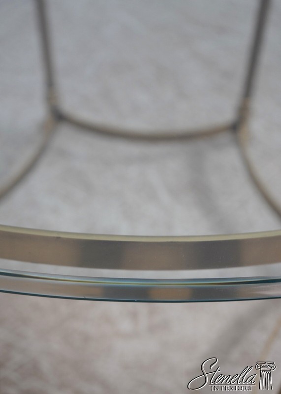 68604: LABARGE Glass Top Brass Base Lamp Table w. Hoof Feet gallery