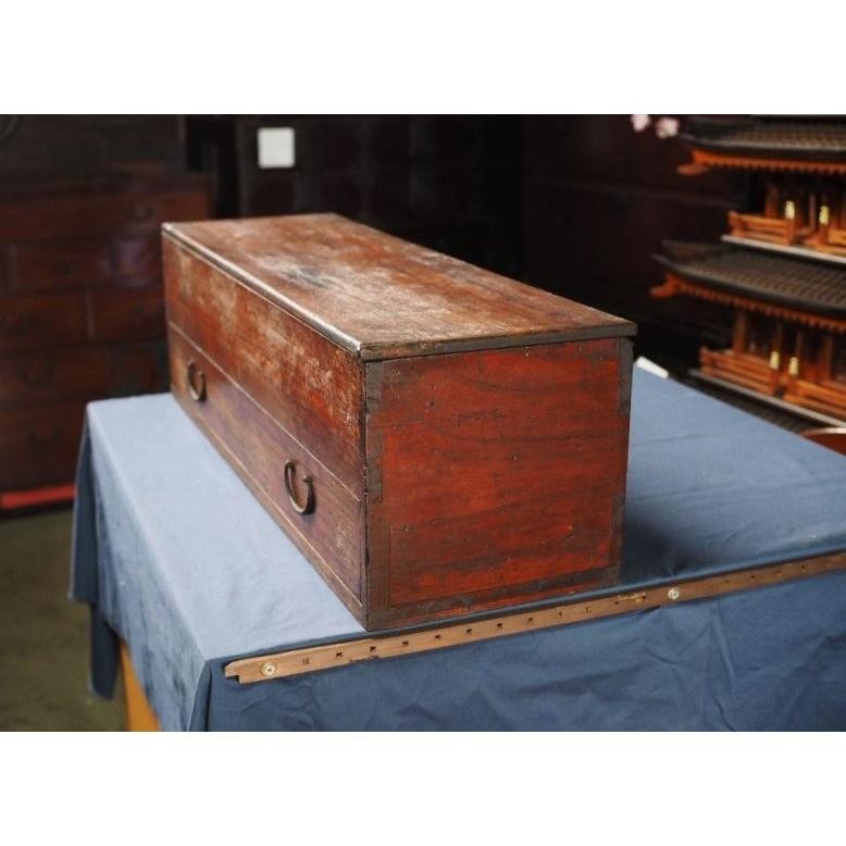 Antique Edo Period Japanese Lidded Drawer Box 15cm (5.9in) Used gallery