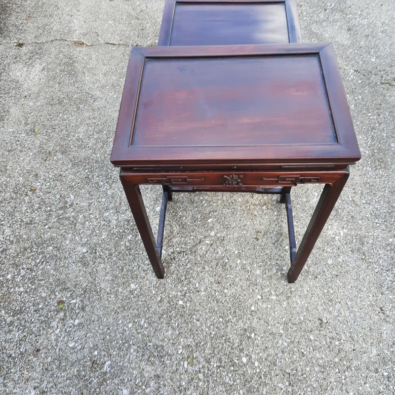 Vintage Rosewood Asian Nesting Tables Set of 4 gallery