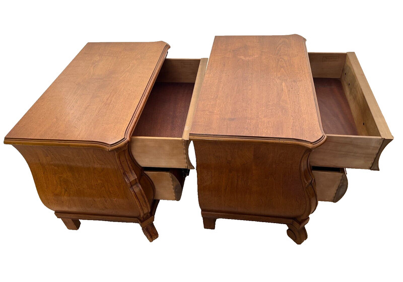 Henredon Town and Country Nightstands Matching Side Tables two Drawers French gallery