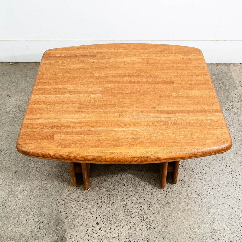 Mid Century Danish Modern Side Table Solid Oak American Butcher Block Coffee NM gallery