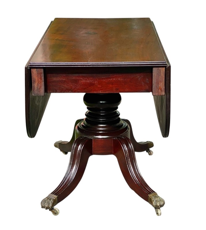 Antique Boston Mahogany Classical Drop Leaf Dining Table gallery