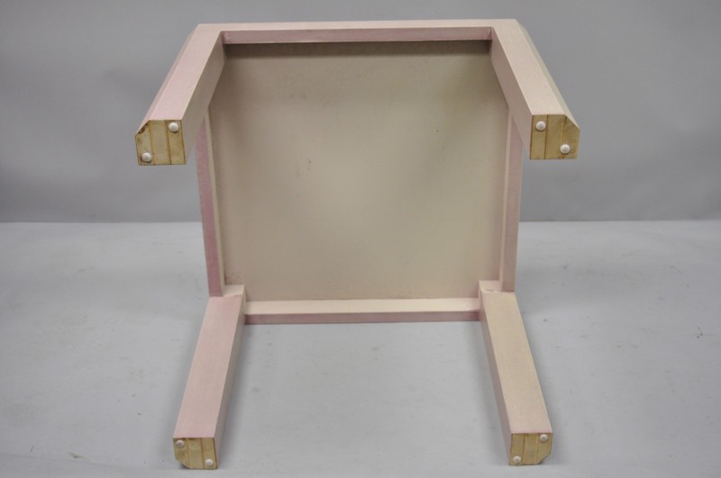 Karl Springer Style Pink Purple Shagreen Faux Shark Skin Parsons Side Table gallery