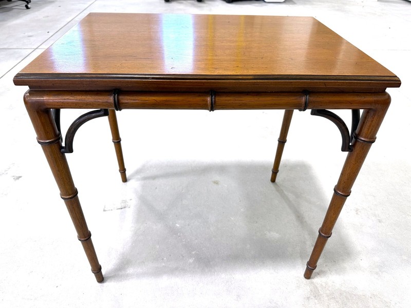 Perfect for Small Room Vintage Tomlinson Furniture Small Faux Bamboo Side Table
