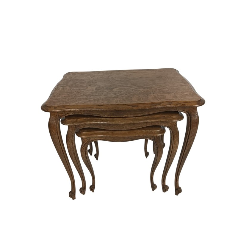 Vintage Set of 3 Stacking Nesting Tables - Louis XV Style Wood gallery