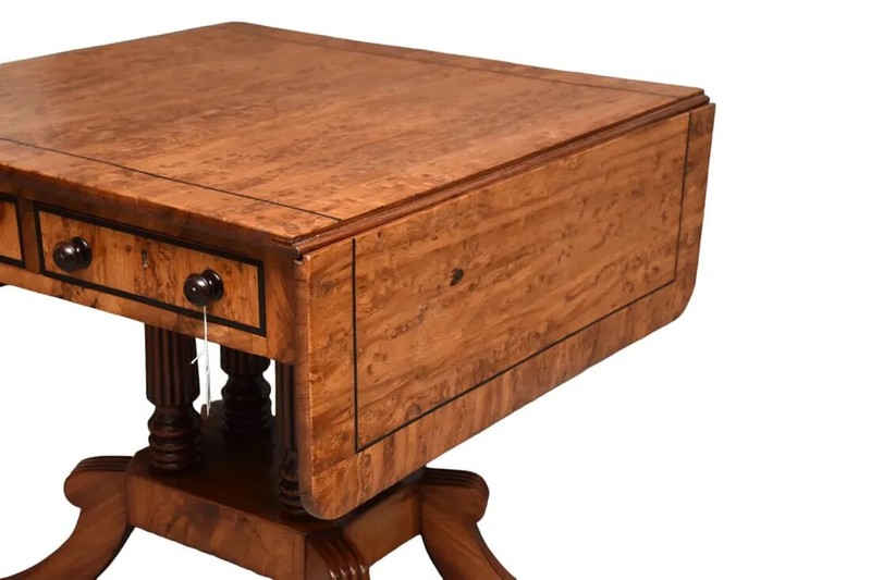 English Antique Gillows-made Regency Pollard Oak Sofa Table gallery