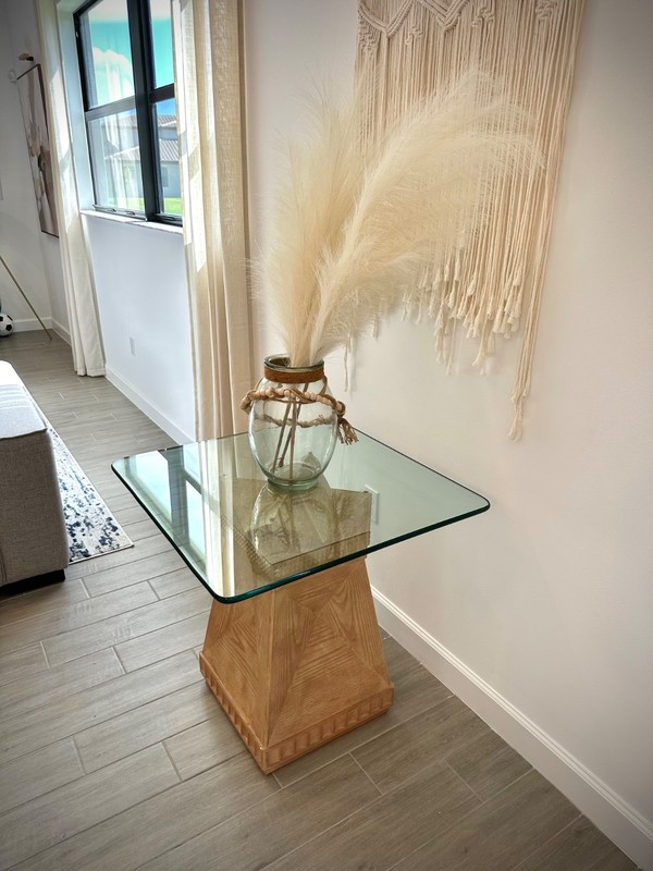 Vintage Bernhardt Geometric Glass Coffee Table – 1980s Postmodern Statement Piec gallery