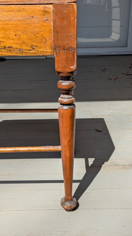 Early American Primitive Sheraton Late 19th Early 20th Bench Stool Stand Table gallery