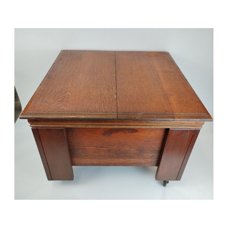 Handmade Repurposed Conrey & Birely Top Oak Storage Chest Coffee Table w/Casters gallery