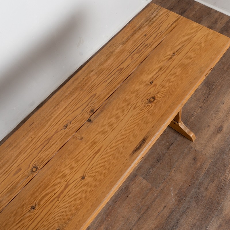 19th-Century Swedish Pine Console Table with Trestle Base gallery