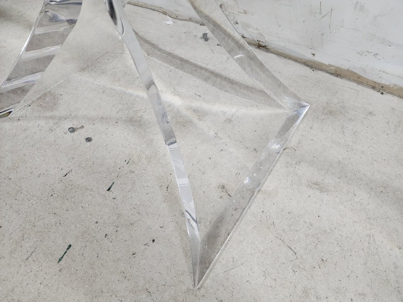 MCM Lucite Dining Table Base Signed by Lion In Frost gallery