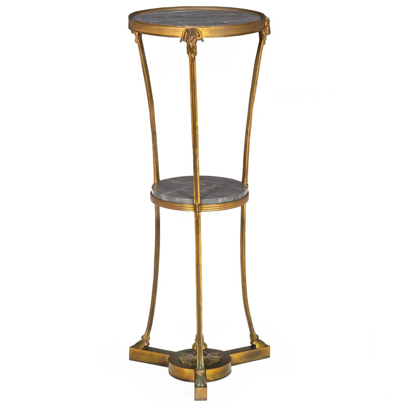 Fine French Louis XVI Bronze and Marble Two-Tier Table Gueridon