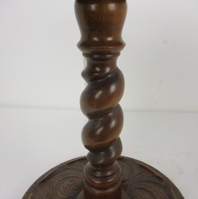 Hand Carved Wood Barley Twist Side Display Coffee Table Pedestal Plant Stand gallery