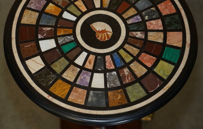 A PAIR OF REGENCY 1810 SPECIMEN MARBLE PIETRA DURA & ROSEWOOD OCCASIONAL TABLES gallery