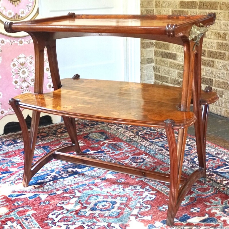 Louis Majorelle Two Tier Marquetry Table gallery