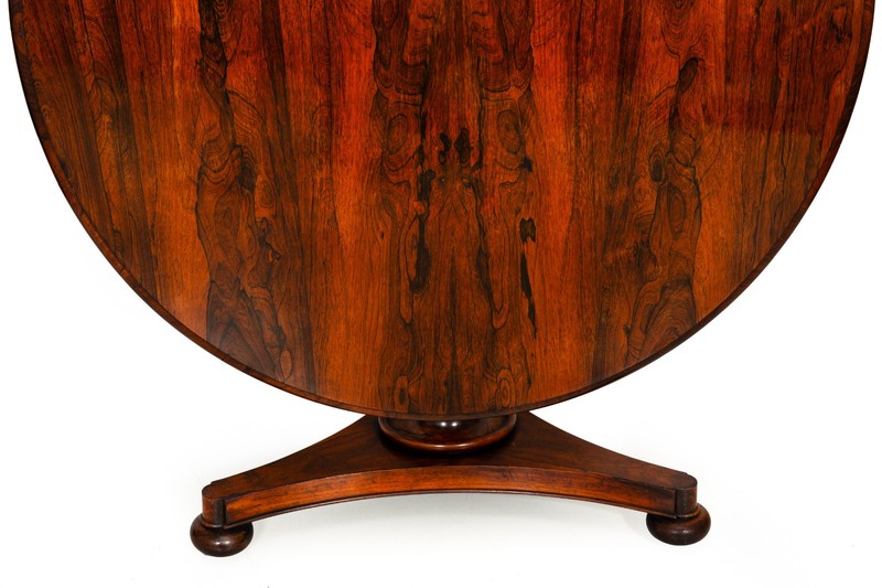 Fine Regency Rosewood Antique Circular Center Table, English circa 1825 gallery