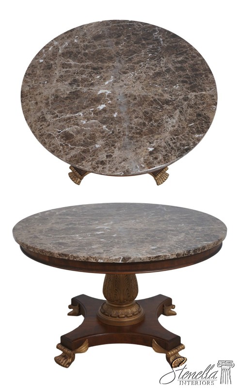 72346: DREXEL HERITAGE Round Regency Style Marble Top Table