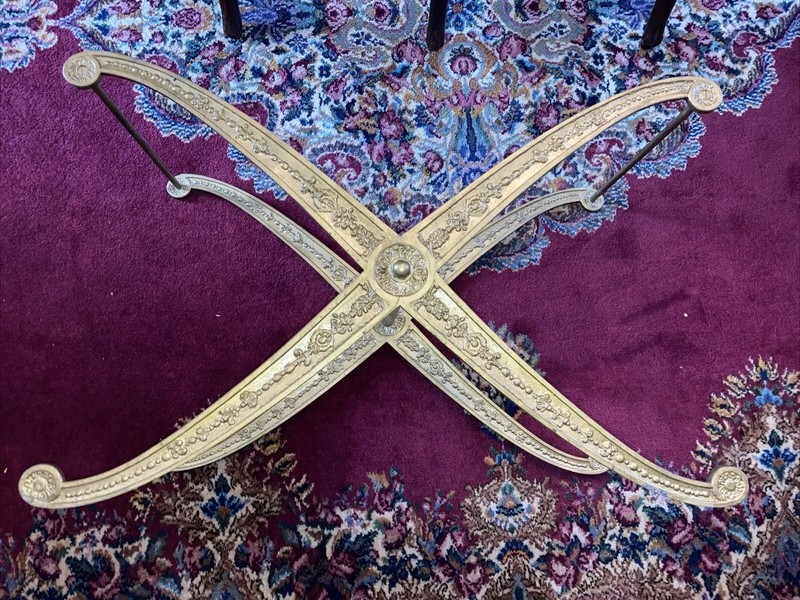 Mid Century Gold Metal Cross Legged Table Base Palladino?italy?