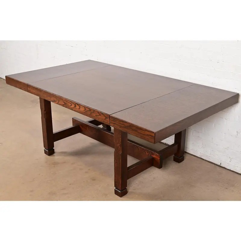Klaus Rausch Mid-Century Brutalist Extension Dining Table, Newly Refinished gallery