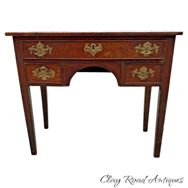 antique chippendale Georgian Burl walnut dressing table side stand hall console