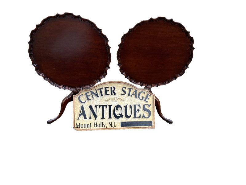 66324 CHARAK Furniture PAIR Mahogany Tilt Top Lamp Table Stand s CIRCA 1943