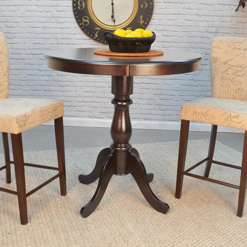 Fairview 30" Round Pedestal Bar Table - Espresso gallery