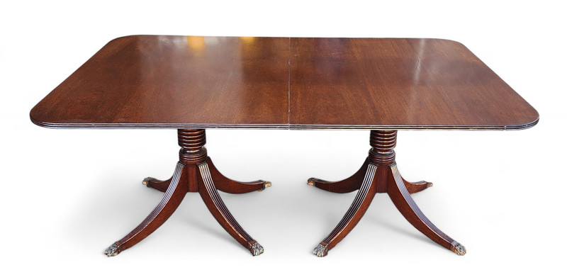 Antique English Solid Mahogany Banquet Dual Tilt Top Dining Room Table , 1930s
