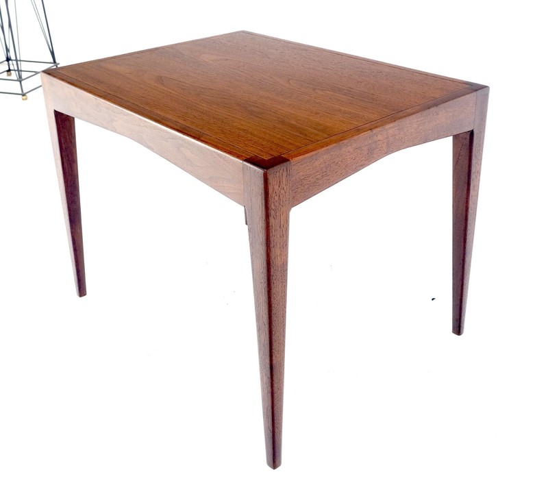 George Nelson Style Mid Century Modern Walnut Side End Table on Tapered Leg MINT gallery