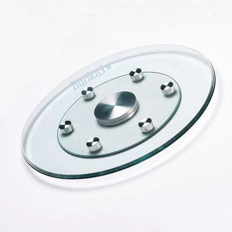 28" Glass Lazy Susan Turntable - 360° Smooth Spin for Dining Tables
