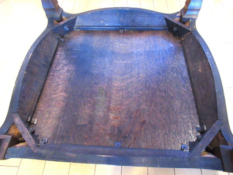Antique Tiger Oak Parlor Table 29" Tall 24" Square Shelf Claw Feet PICK UP ONLY! gallery